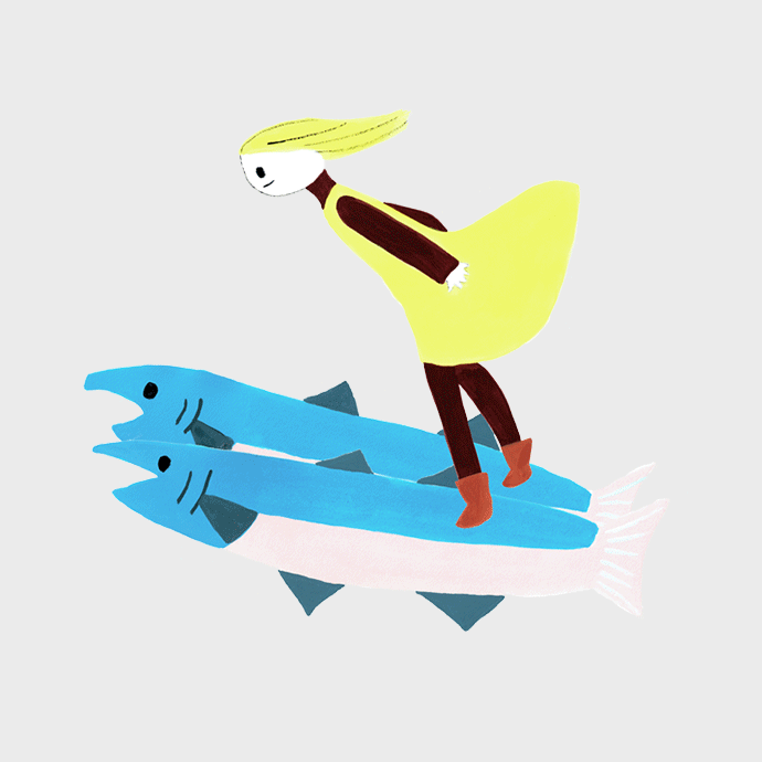 上路ナオ子(札幌三越/从跳板跳出的鲑鱼)